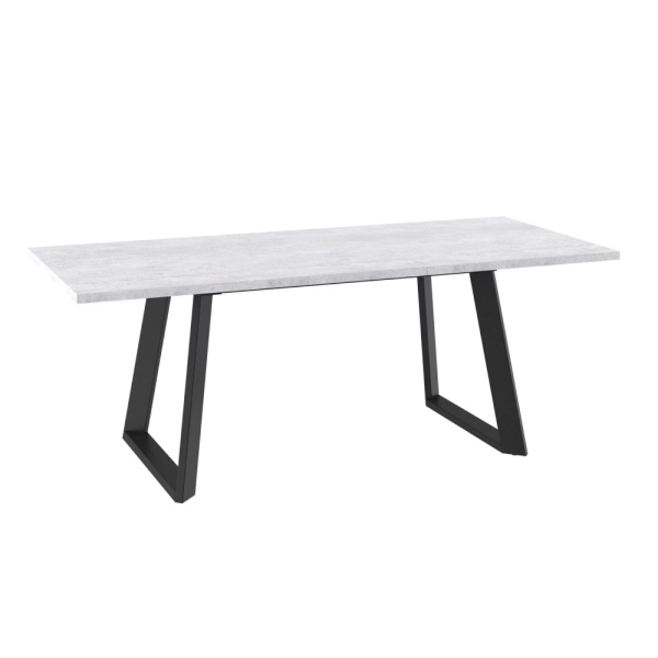 Стол LOFT LUX-160, раздвижной 160(205)х90, СЕРЫЙ СЛАНЕЦ/ЧЕРНЫЙ LOFT 160